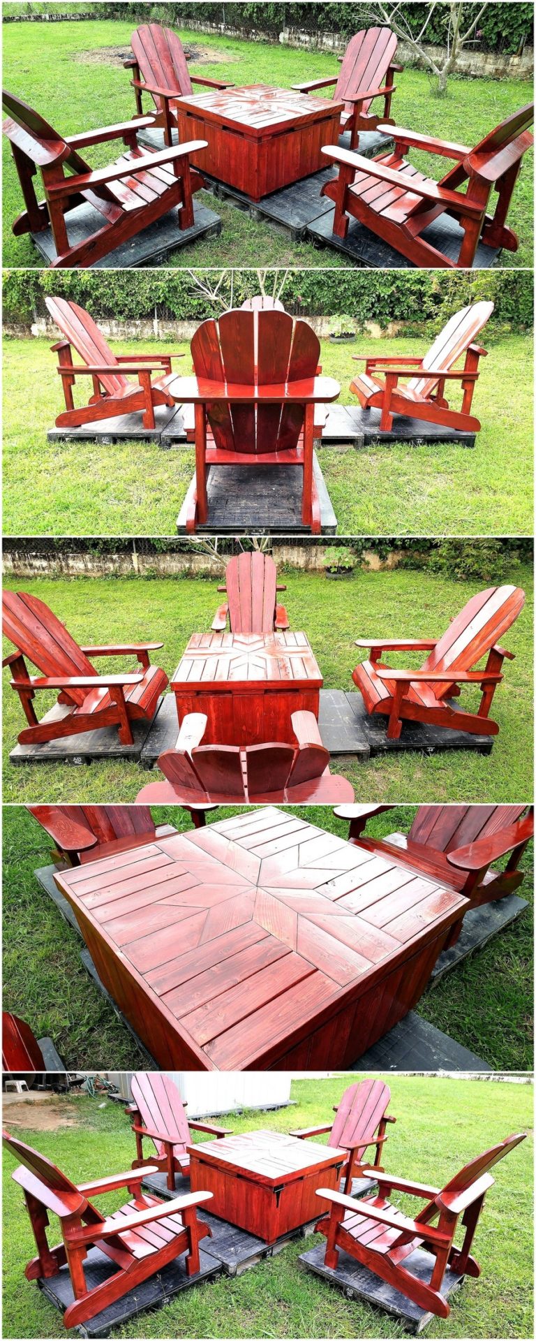 Wood Pallets Adirondack Patio Set Pallet Ideas