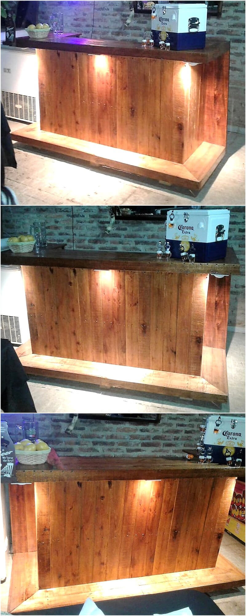 repurposed wood pallet bar