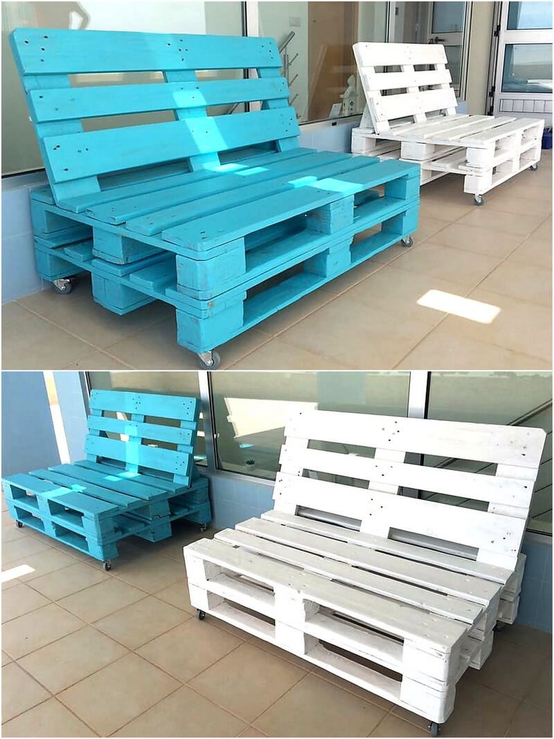 pallet couch seats on wheels