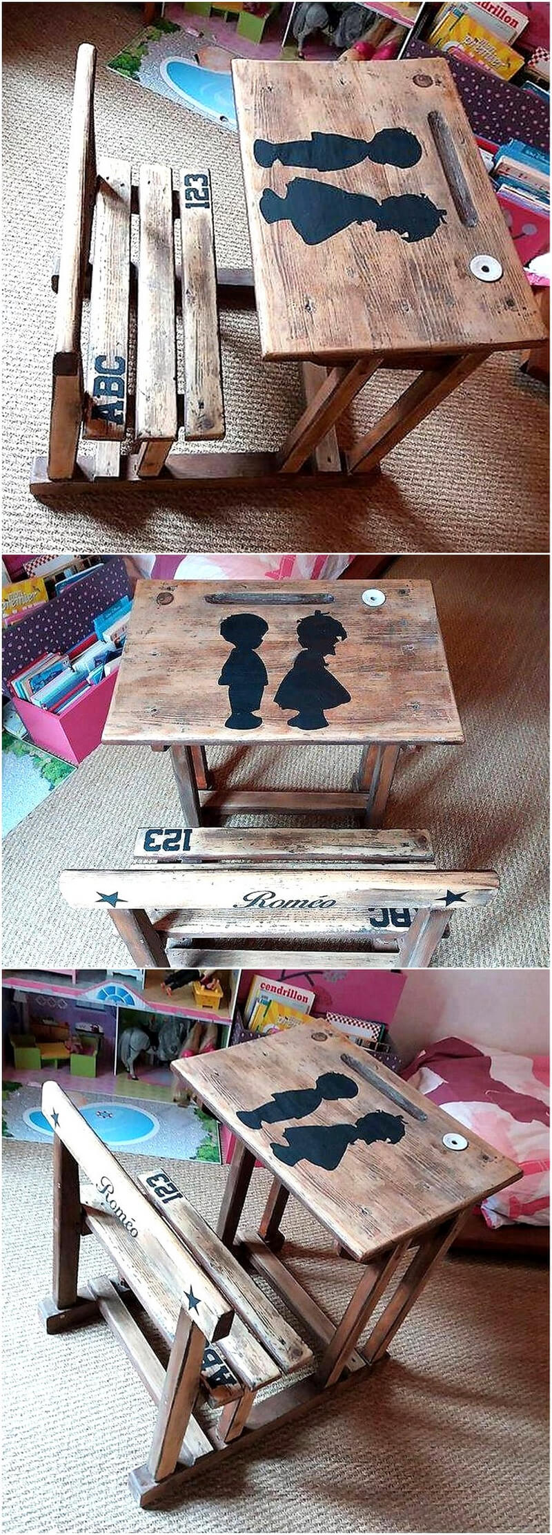 reclaimed pallets study table for kids