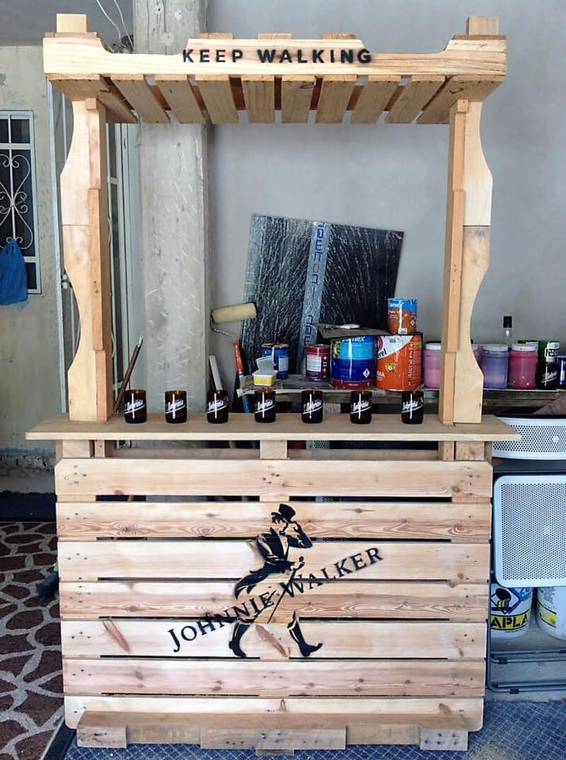 wooden pallet recycled bar