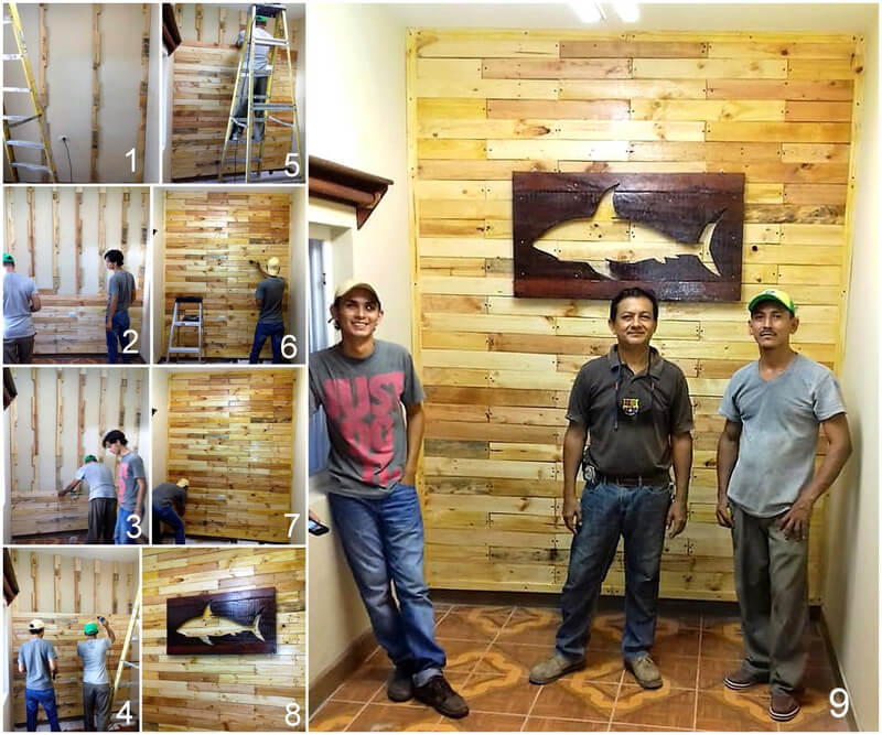 diy pallets wooden wall cladding