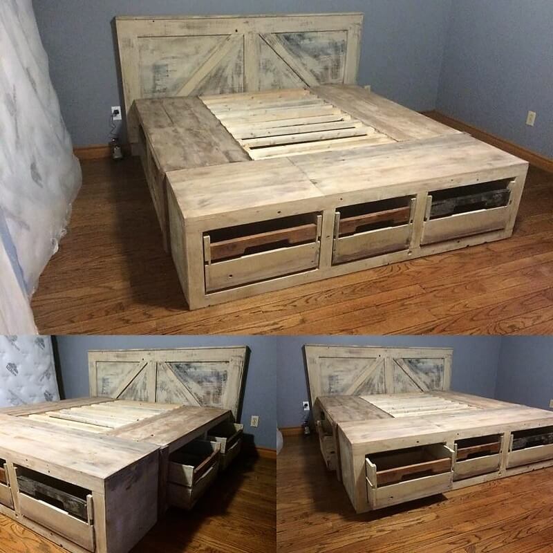 pallet bed with storage