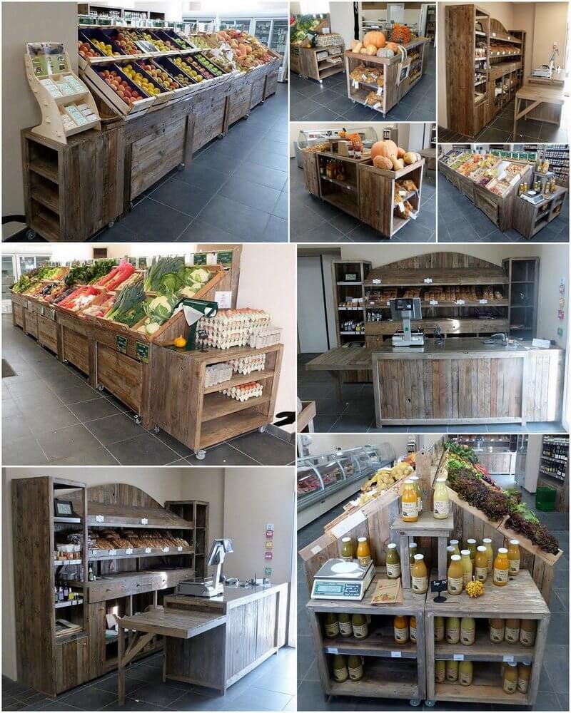 pallet shop counter and shelving rack