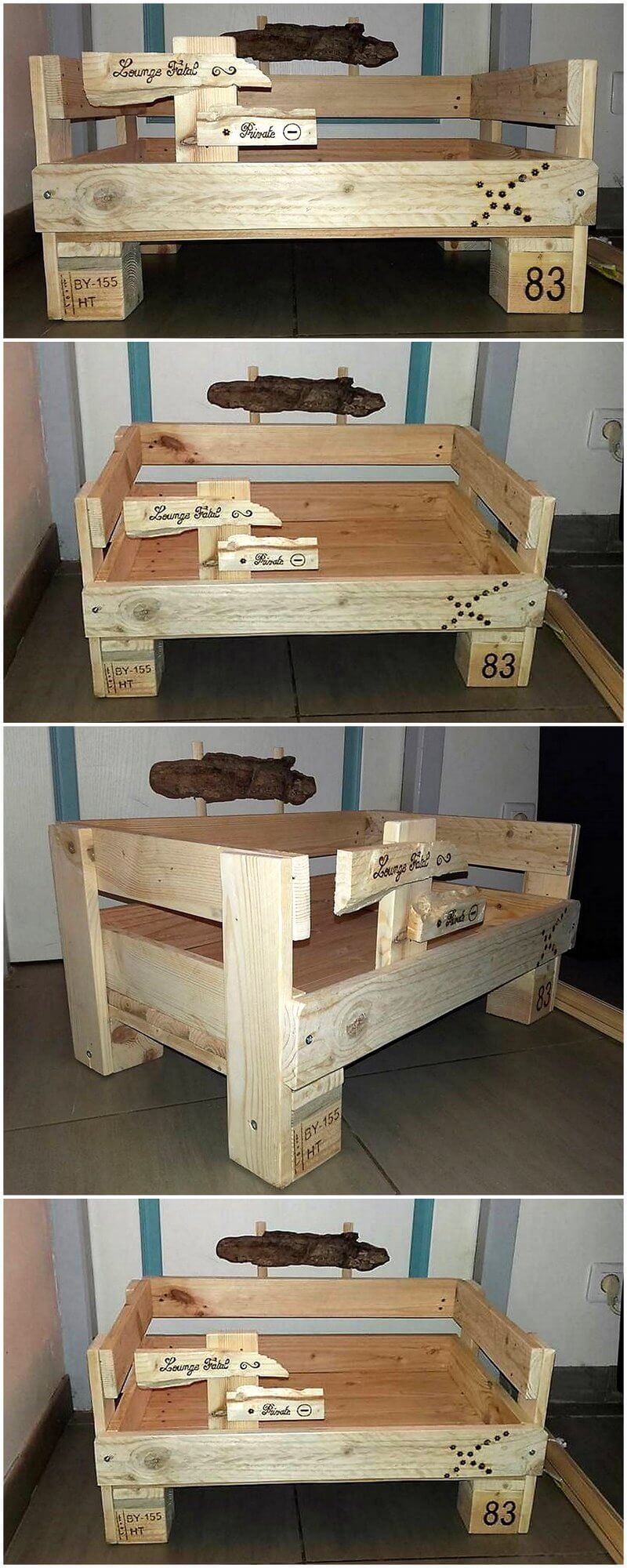 pallets wooden dog bed