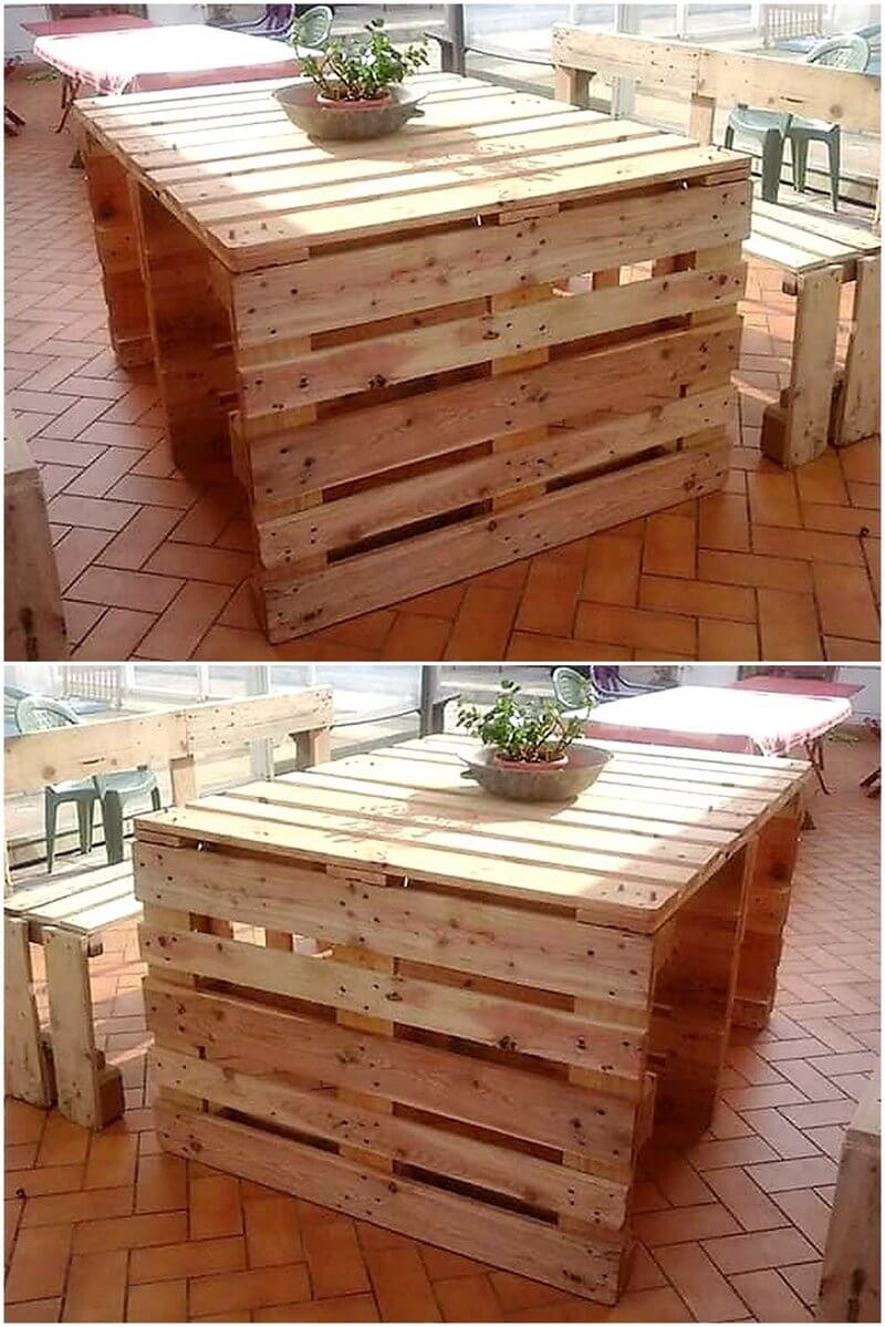 recycled pallets dining set