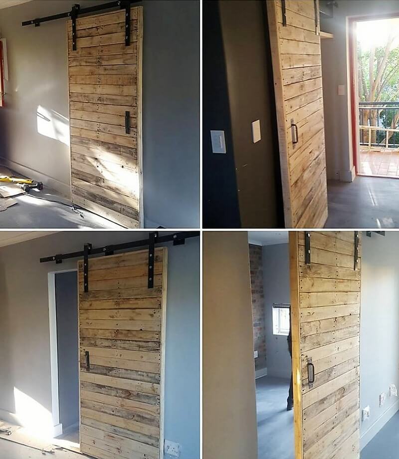 wood pallet sliding door plan