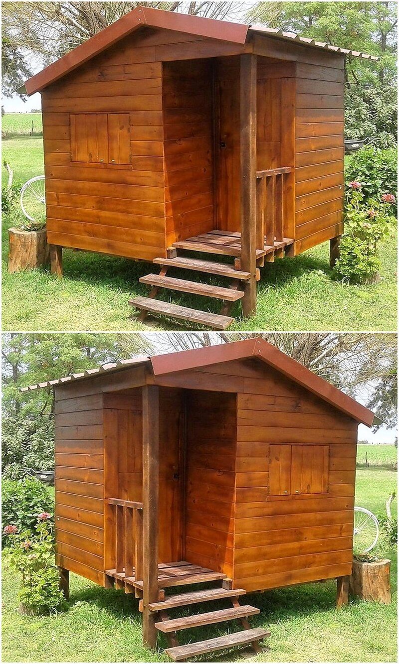 wooden pallet garden cabin
