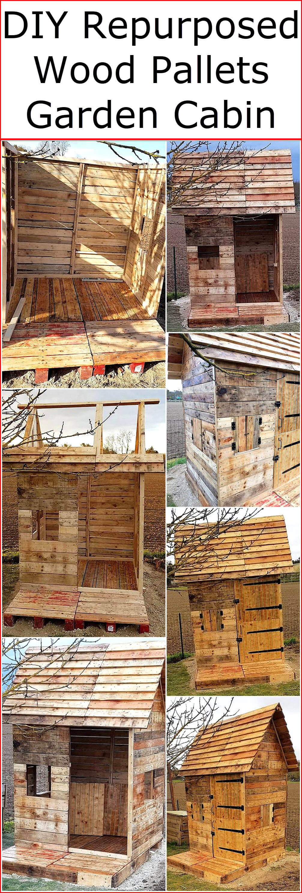 Diy Repurposed Wood Pallets Garden Cabin Pallet Ideas